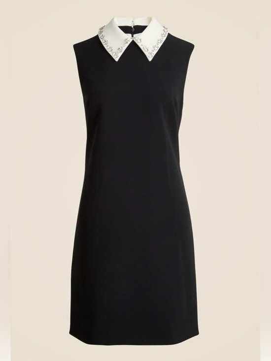 J. Crew Dresses & Skirts - J. Crew Black Sleeveless Shift Dress with Embellished White Collar